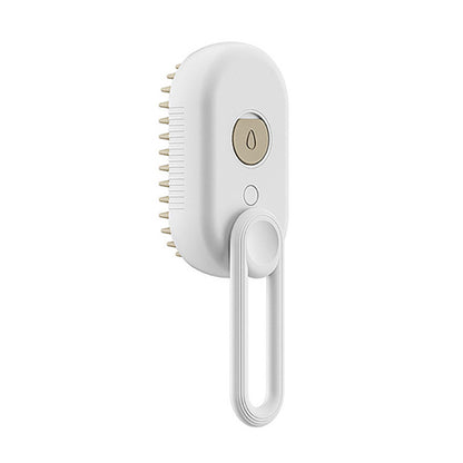 cat steam brush releasing warm steam